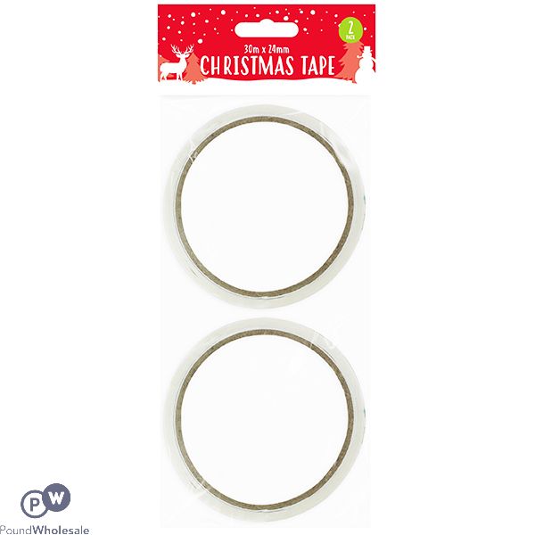 Christmas Tape 30m X 1.4cm 2 Pack
