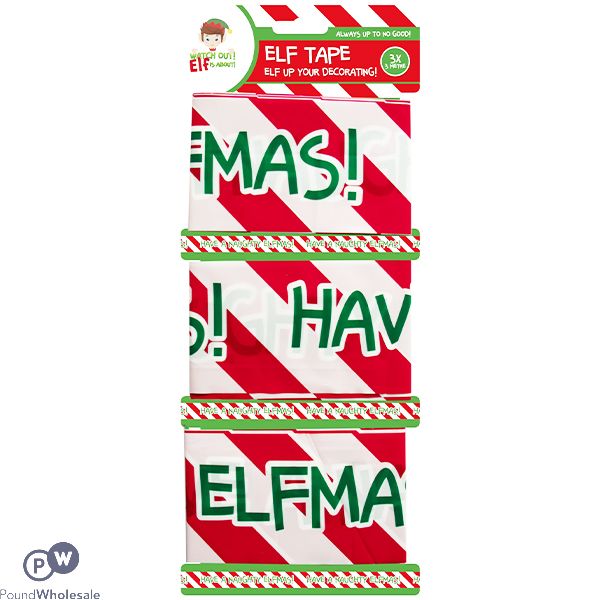 Christmas Elf Pvc Tape 3m 3 Pack