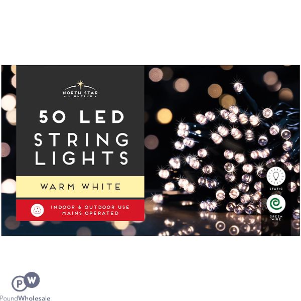 Christmas Warm White 50 Led String Lights 4.5m