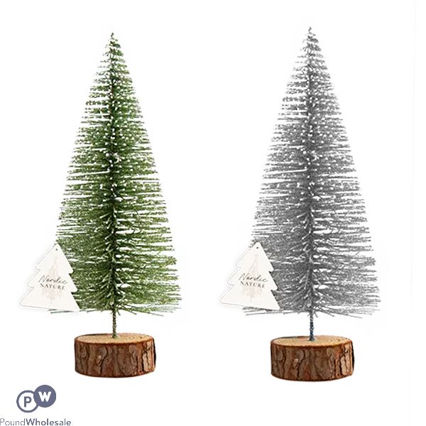Christmas Nordic Bottle Brush Xmas Tree Decoration 16cm Assorted Colours