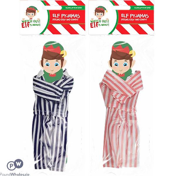 Christmas Stripy Elf Pyjamas Assorted Colours