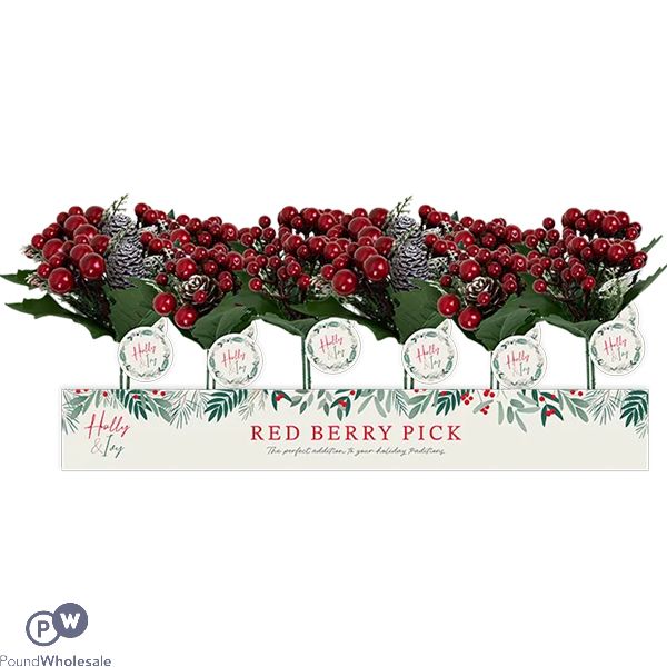 Christmas Faux Red Berry Pick Cdu