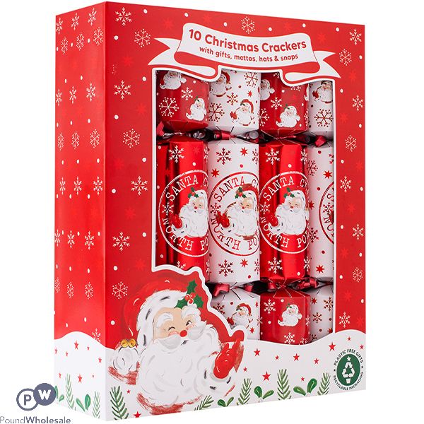 Family Retro Santa Christmas Crackers 12" 10 Pack