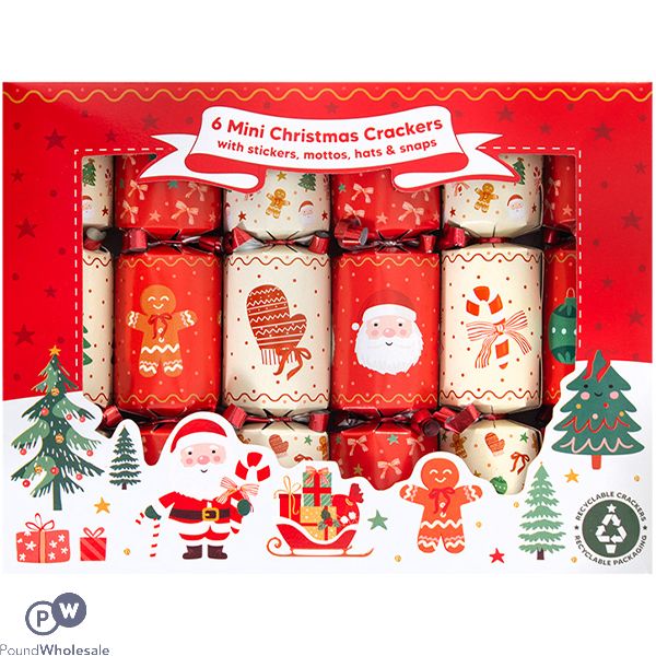 Mini Festive Icons Christmas Crackers 6 Pack
