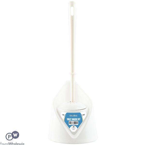 Encore White Toilet Brush Set
