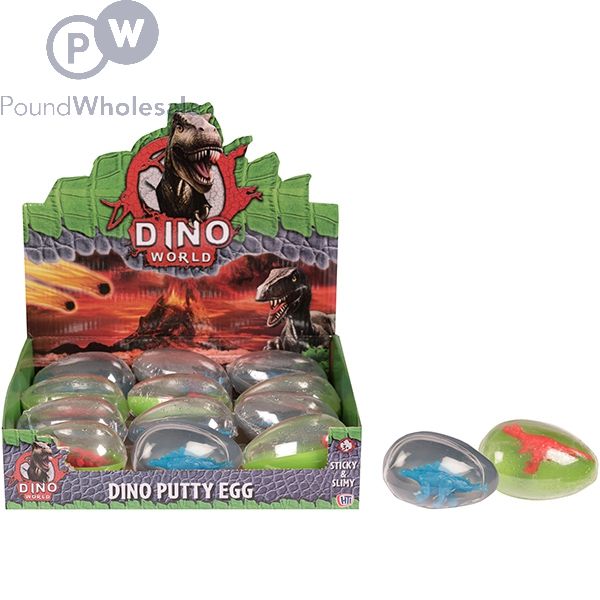 DINO WORLD DINO PUTTY EGG ASSORTED 12PC CDU