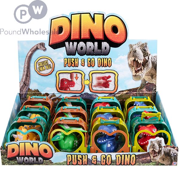 Dino World Push Go Dinosaur Toy CDU Assorted