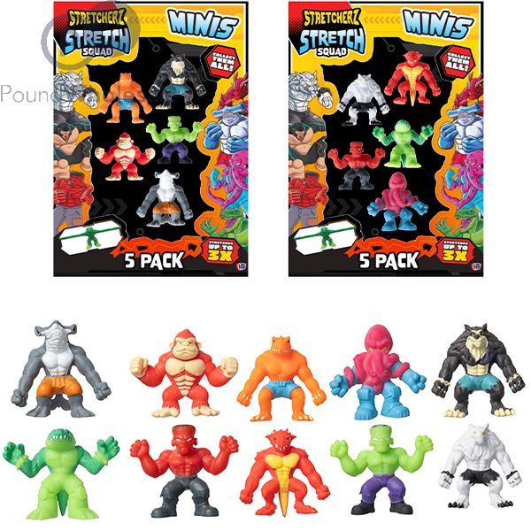 Wholesale Stretcherz Stretch Squad Mini Toys 5 Pack Assorted Pound Wholesale