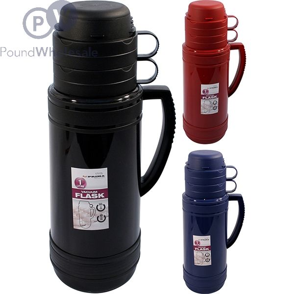 Wholesale Prima Vacuum Flask Assorted Colours 1l Pound