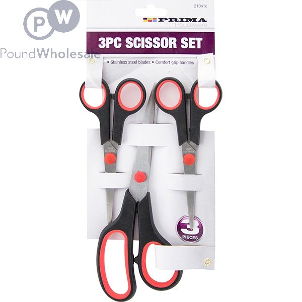 Prima Stainless Steel Scissor Set Assorted Sizes 3pc