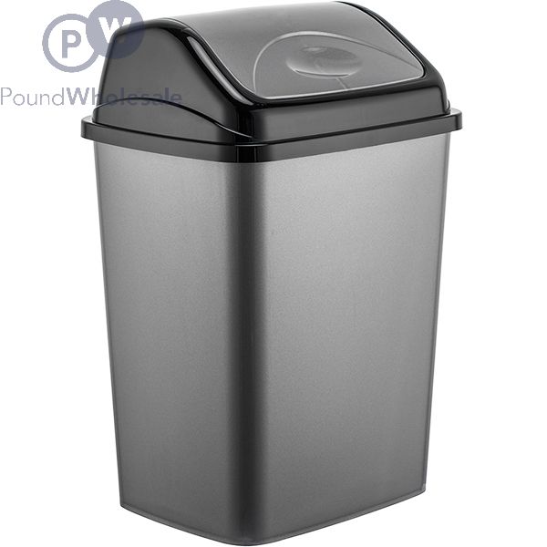 Wholesale Dark Grey Swing Dustbin 50l | Pound Wholesale