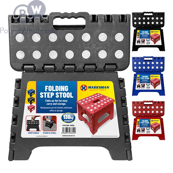 Wholesale Marksman Folding Step Stool Assorted Colours 23 X 19 X 19cm Pound Wholesale