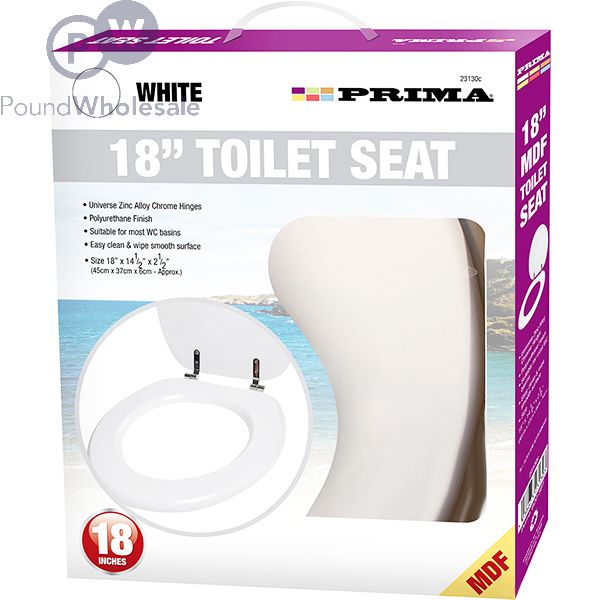 Prima MDF White Toilet Seat 18"