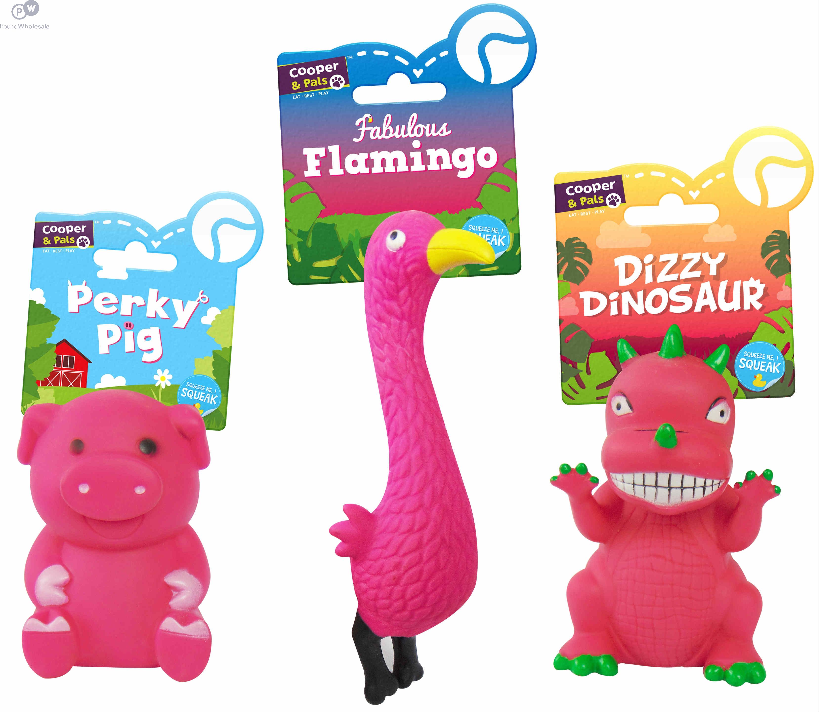 Wholesale Cooper Pals Vinyl Squeaky Dog Toys Assorted Pound Wholesale