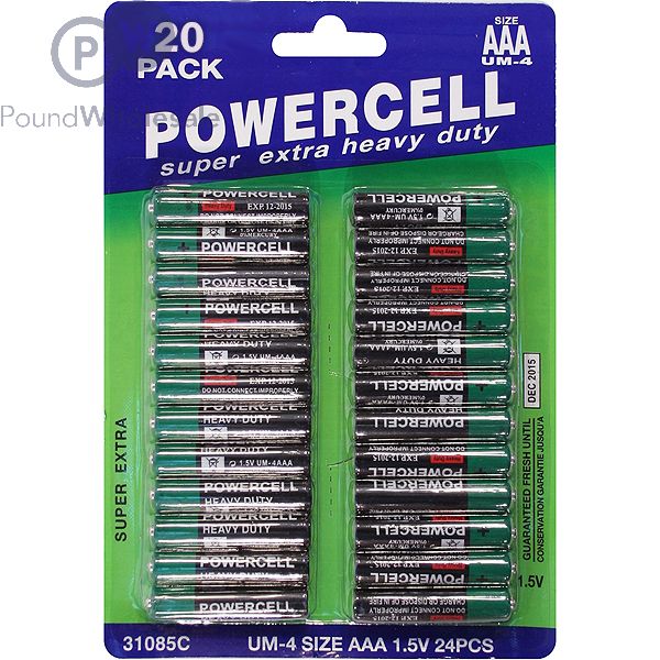 Powercell UM-4 AAA 1.5V Batteries 20pk
