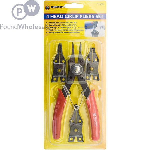 Marksman 4 Head Circlip Pliers Set