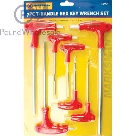 Marksman T-Handle Hex Key Wrench Set 7 Pack