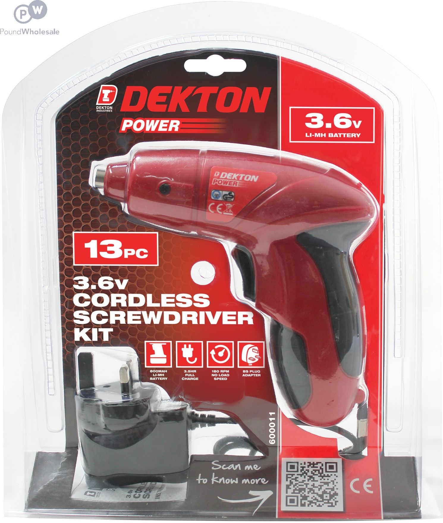 Wholesale Dekton Power 3.6v Cordless Screwdriver Kit 13pc