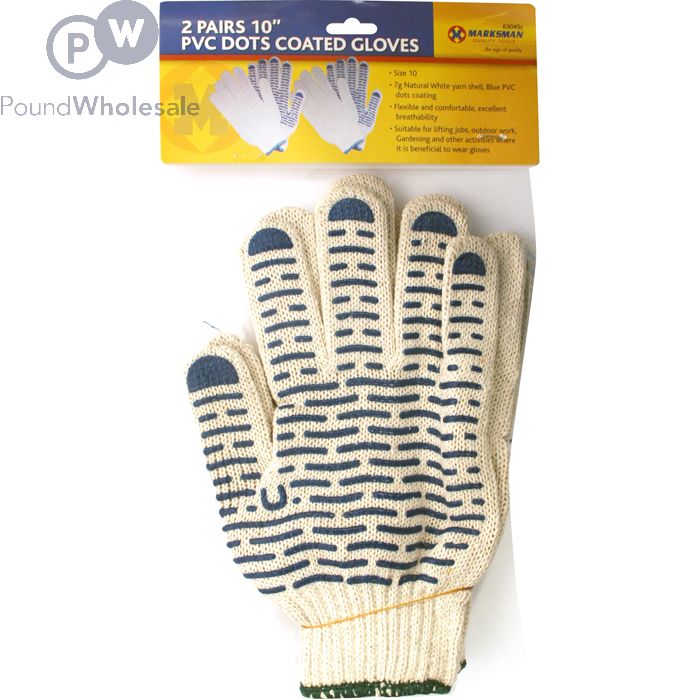 Marksman 10" PVC Dots Coated Gloves 2 Pairs