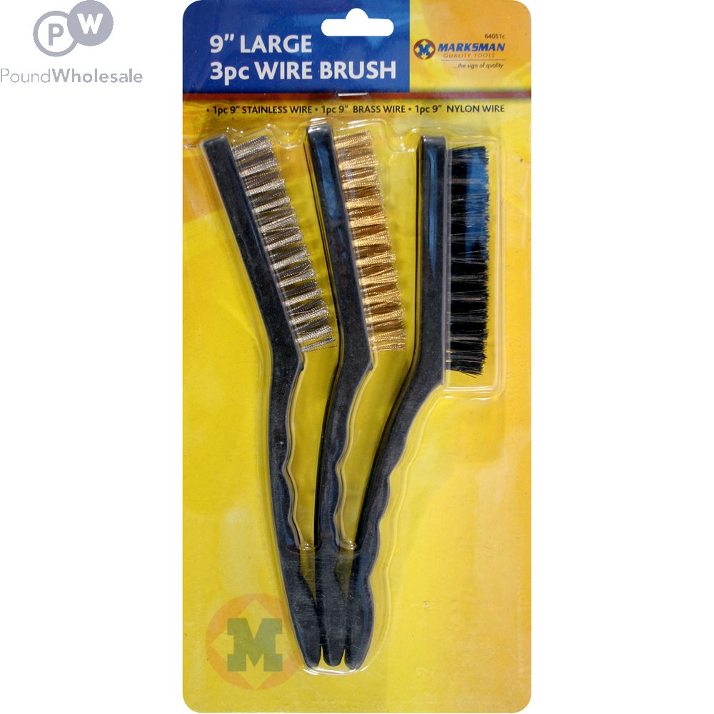 Marksman 9" Large Wire Brush 3pc