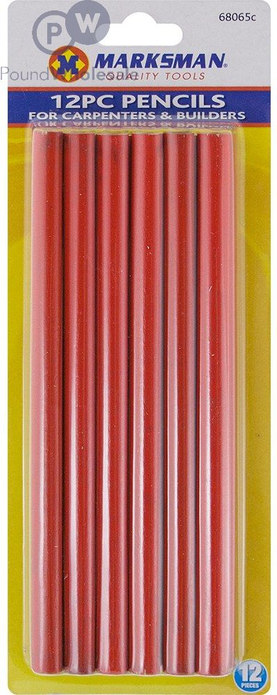 Marksman Carpenters & Builders Pencils 12 Pack