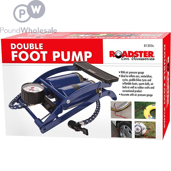 Roadster 100PSI Double Foot Pump With Gauge