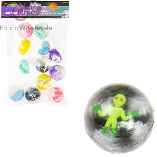 Wholesale Space Alien Assorted Bouncy Ball 12 Pack Pound Wholesale