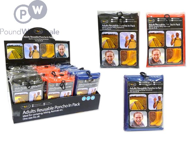 Royle Home Adult Poncho-In-Case 3 Assorted Colours