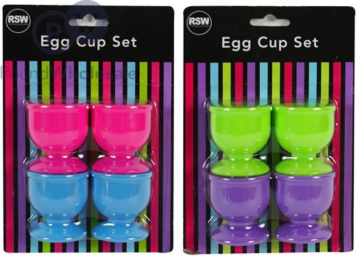 Egg Cup Set Assorted Colours 4 Pack