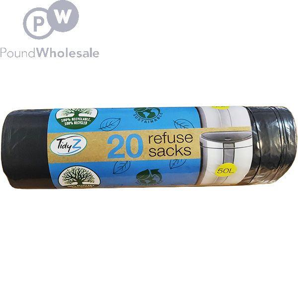 Tidyz 20 Extra Strong Refuse Sacks 50L