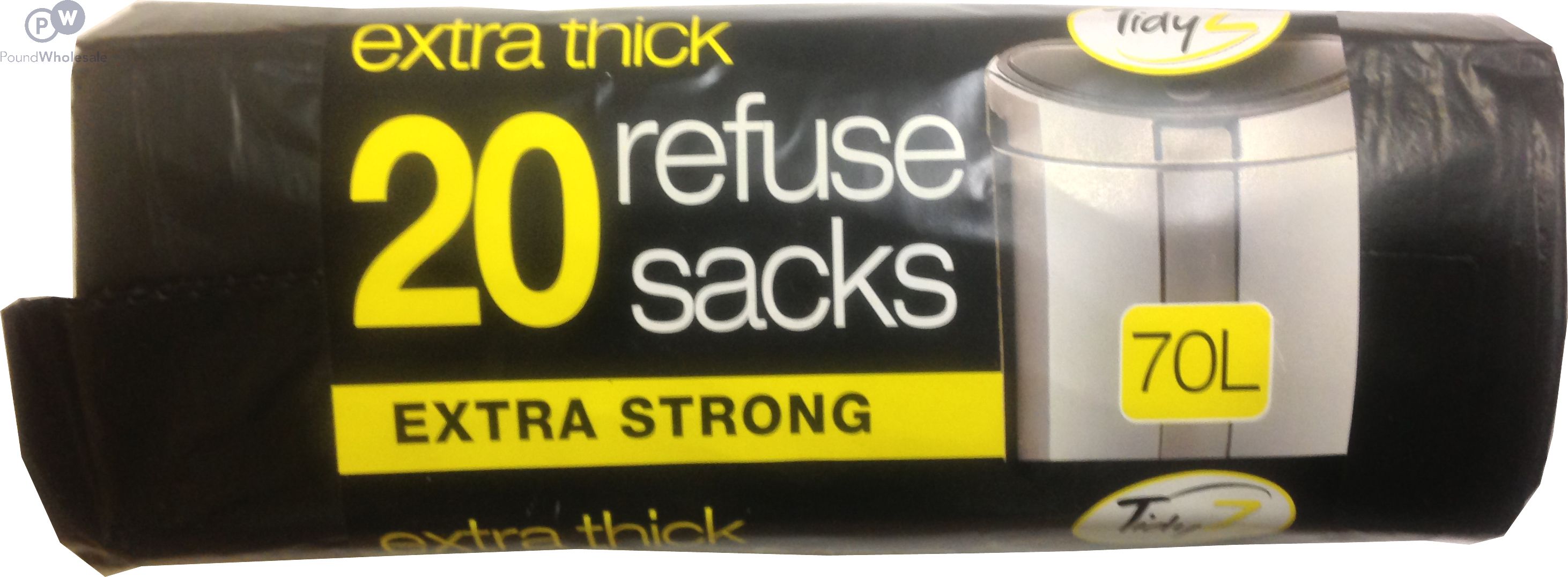 Tidyz Extra Thick Refuse Sacks 70L 20 Pack