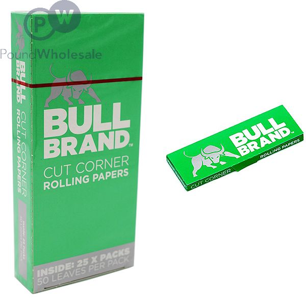 Wholesale Bull Brand Cut Corner Rolling Papers 25 Pack