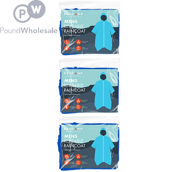 Wholesale Procamp Men s Reusable Waterproof Raincoat Assorted Sizes Pound Wholesale