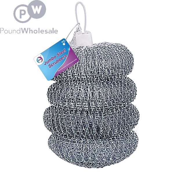 DID Jumbo Steel Scrubbers 4 Pack