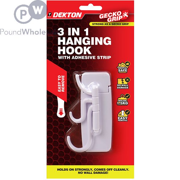 Wholesale Dekton Gecko Grip 3-in-1 Adhesive Hanging Hook Pound