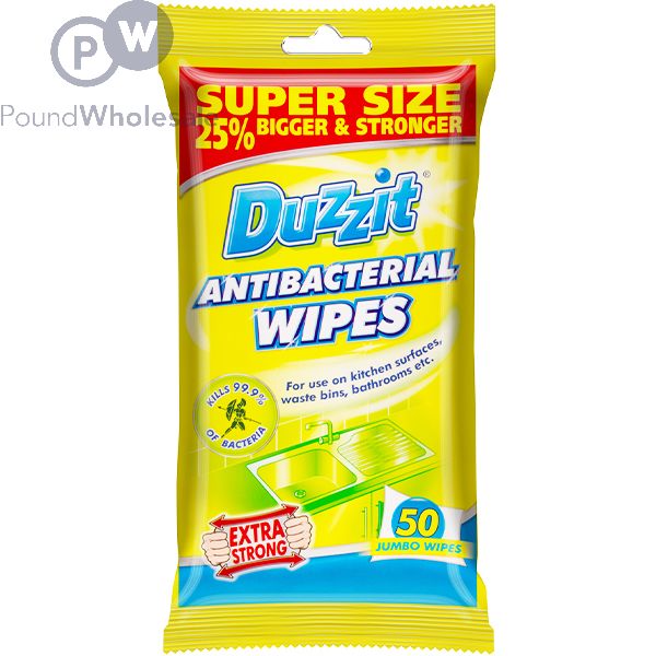 Duzzit Anti-Bacterial Wipes 50 Pack
