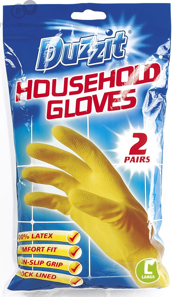 Duzzit Household Gloves Large 2 Pairs