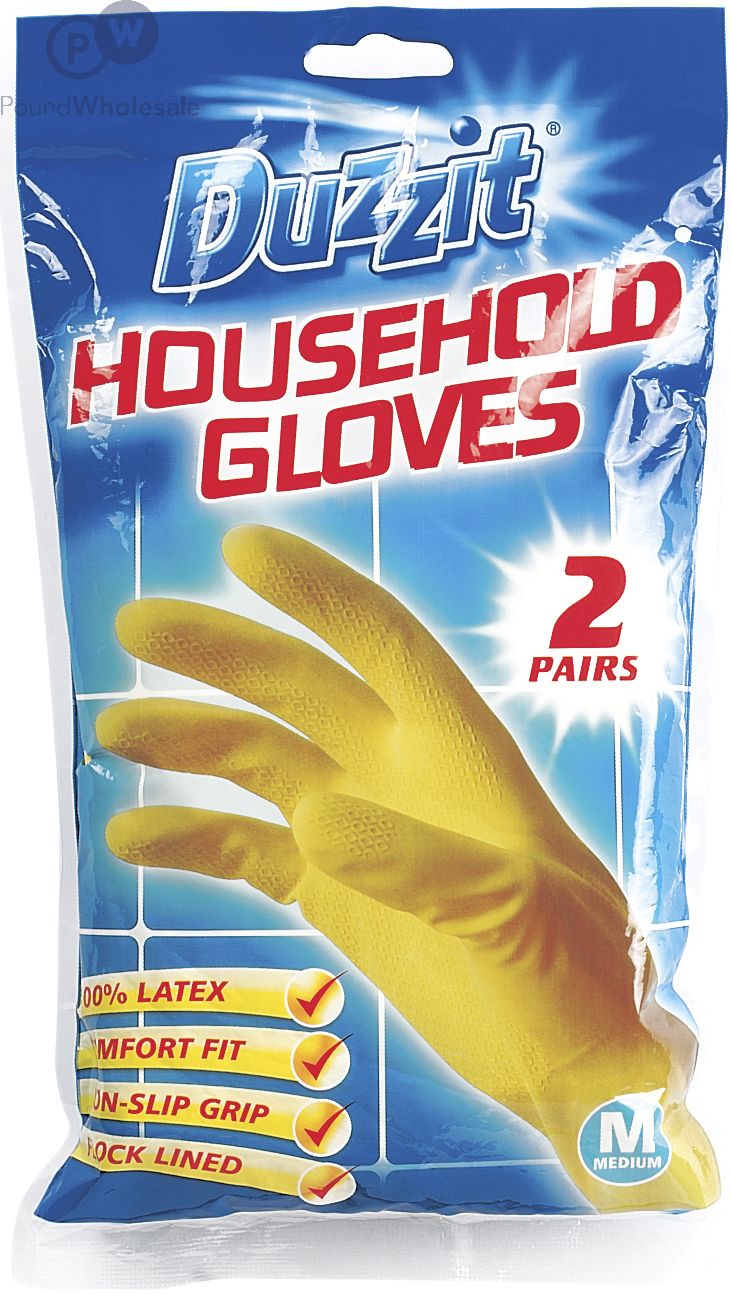 Duzzit Household Gloves Medium 2 Pairs
