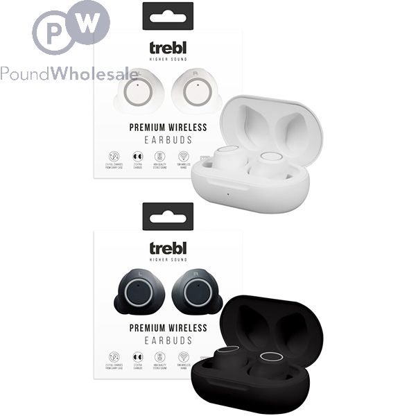 Wholesale Trebl Premium Wireless Bluetooth Earbuds Assorted Colours Pound Wholesale