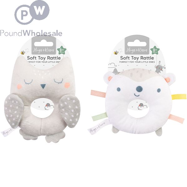 Wholesale Hugs Kisses Hedgehog Owl Rattle Plush Baby Toy