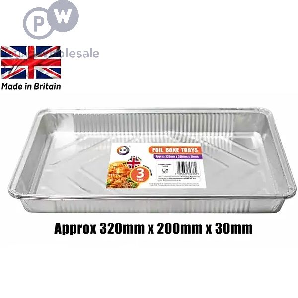 Wholesale Did Foil Bake Trays Pack 32cm X 20cm X 3cm Pound