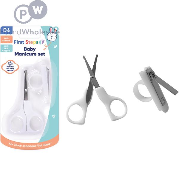First Steps White Baby Manicure Set 2pc