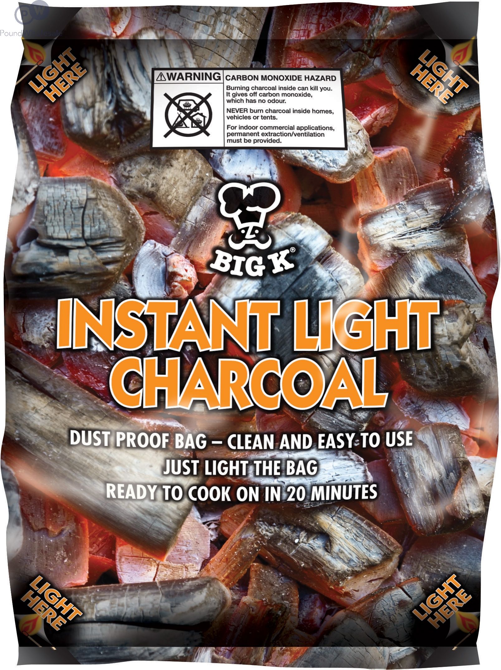 Wholesale Big K Instant Light Charcoal 1kg Pound Wholesale