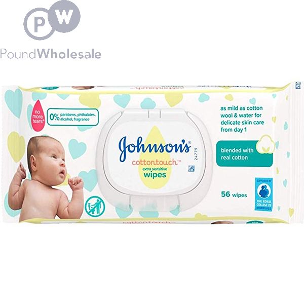 Wholesale Johnson's Cotton Touch Extra Sensitive Wipes 56pc