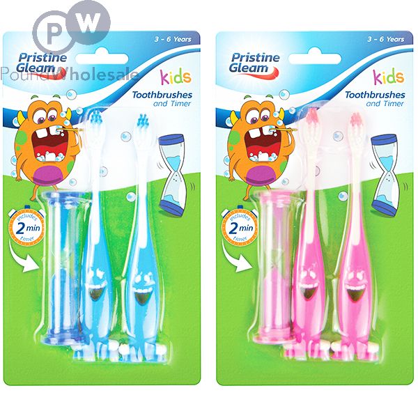 Wholesale Pristine Gleam Kids Toothbrushes And Timer Set