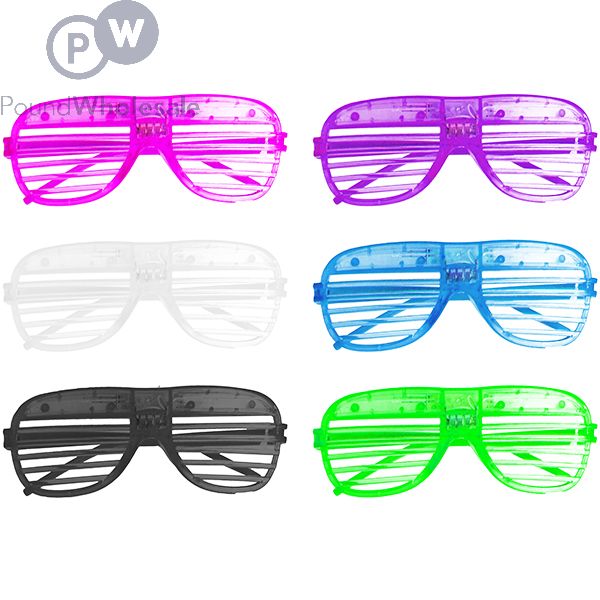 Wholesale Flashing Party Shutter Glasses Assorted Colours Pound