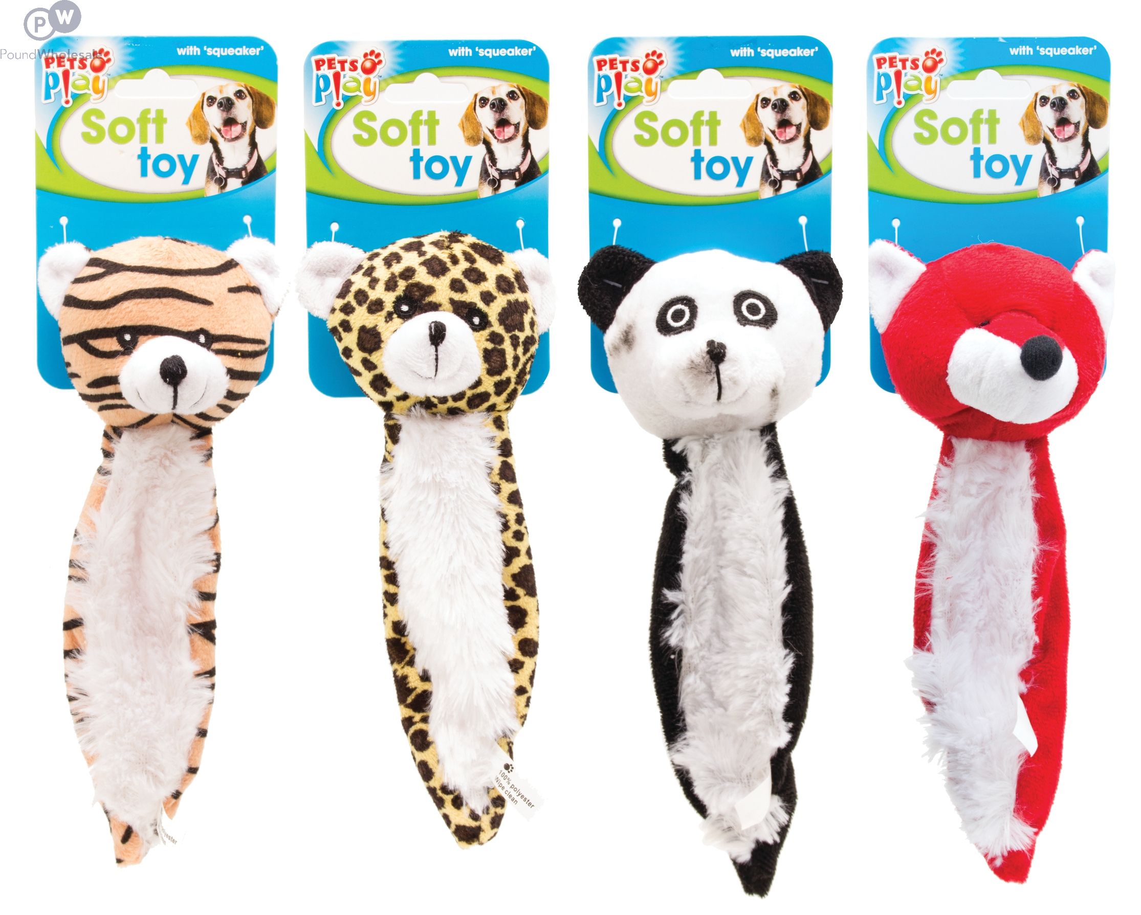 Pets Play Assorted 4 Dog Squeaker Toys
