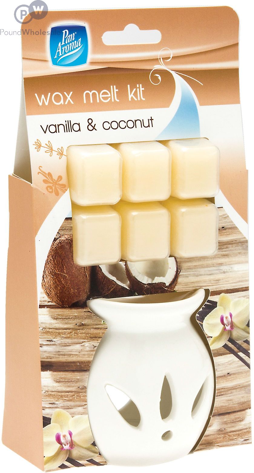 Wholesale Pan Aroma Wax Melt Kit Vanilla & Coconut 6-pack