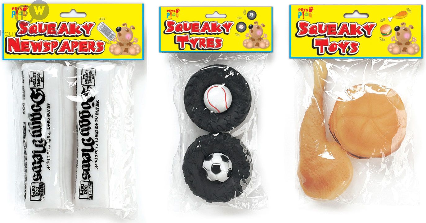 Squeaky newspaper shop dog toy