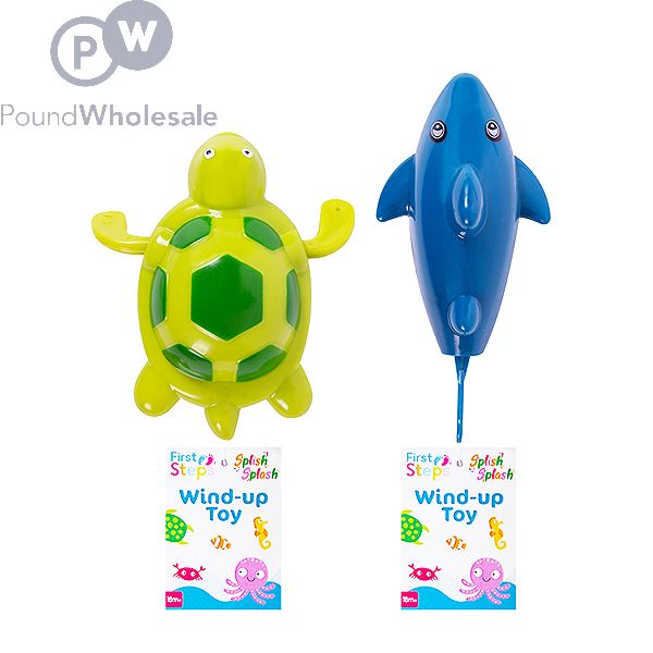 Wholesale First Steps Assorted Turtle Shark Wind up Bath Toy Pound Wholesale